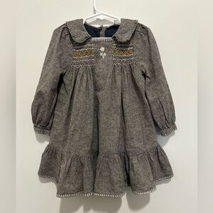 Emile et Ida Brown Vintage Embroidered Dress